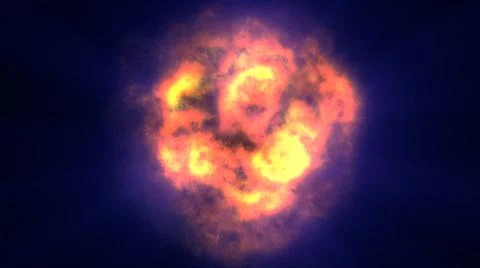 Fire flame ball explosion in space, illustration Stock Illustration