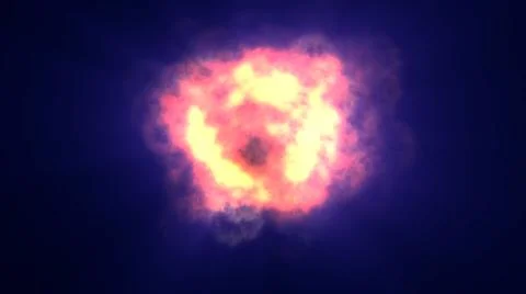 Fire flame ball explosion in space, illustration Illustrazione stock