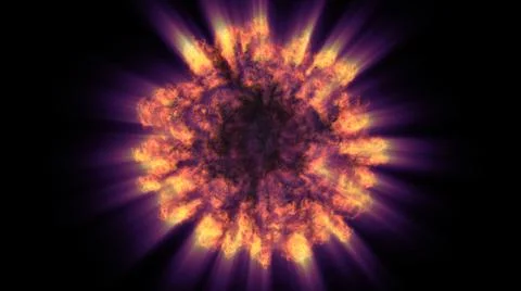Fire flame ball explosion in space, illustration Stock Illustration