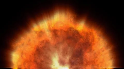 Fire flame ball explosion in space, illustration Stock Illustration