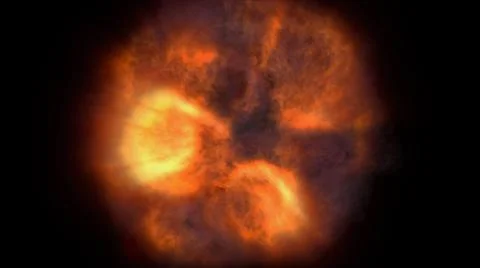 Fire flame ball explosion in space, illustration Stock Illustration