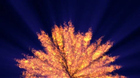 Fire flame ball explosion in space, illustration Stock Illustration