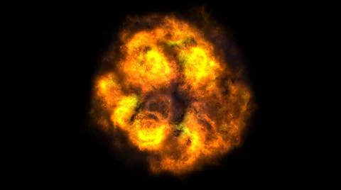 Fire flame ball explosion in space, illustration Stock Illustration