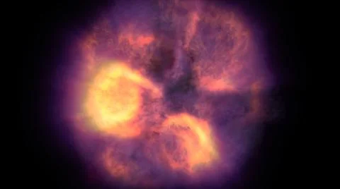 Fire flame ball explosion in space, illustration Stock Illustration