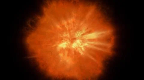 Fire flame ball explosion in space, illustration Illustrazione stock