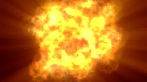Fire flame ball explosion in space, illustration Stock Illustration