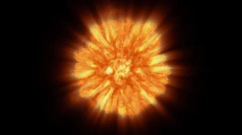 Fire flame ball explosion in space, illustration Stock Illustration