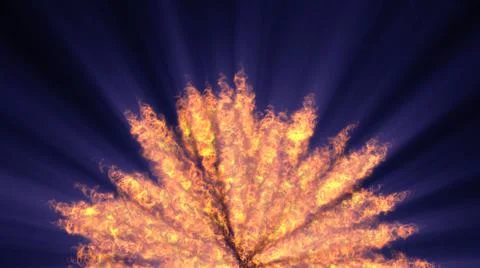 Fire flame ball explosion in space, illustration Stock Illustration