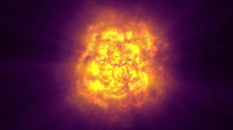 Fire flame ball explosion in space, illustration Stock Illustration