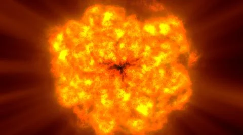 Fire flame ball explosion in space, illustration Stock Illustration