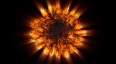 Fire flame ball explosion in space, illustration Stockillustratie