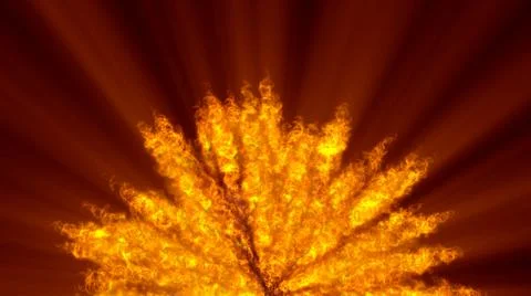 Fire flame ball explosion in space, illustration Stock Illustration