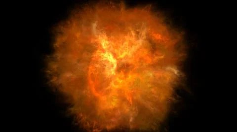 Fire flame ball explosion in space, illustration Stockillustratie