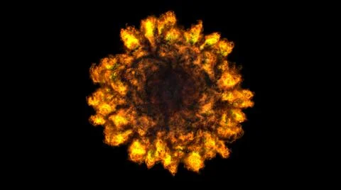 Fire flame ball explosion in space, illustration Stock Illustration