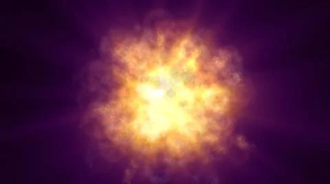 Fire flame ball explosion in space, illustration Illustrazione stock