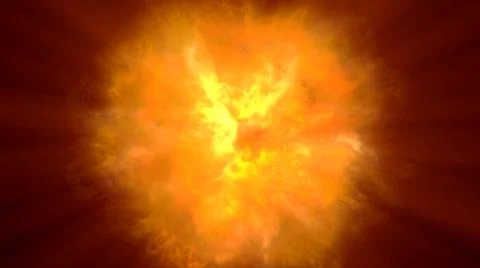 Fire flame ball explosion in space, illustration Stockillustratie