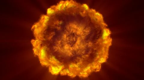 Fire flame ball explosion in space, illustration Stock Illustration