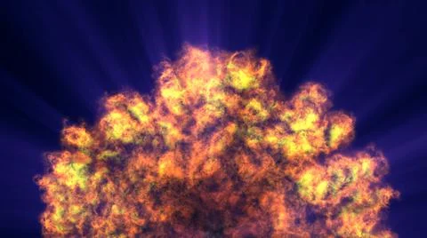 Fire flame ball explosion in space, illustration Illustrazione stock