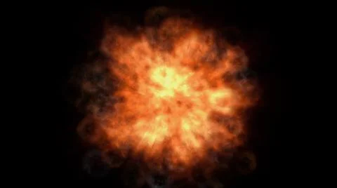 Fire flame ball explosion in space, illustration Illustrazione stock