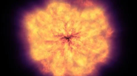 Fire flame ball explosion in space, illustration Stock Illustration