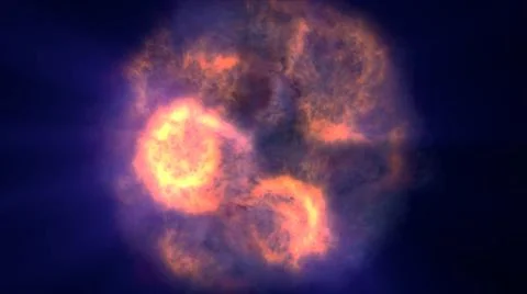 Fire flame ball explosion in space, illustration Stockillustratie