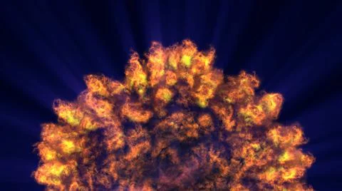 Fire flame ball explosion in space, illustration Stock Illustration