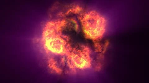 Fire flame ball explosion in space, illustration Illustrazione stock