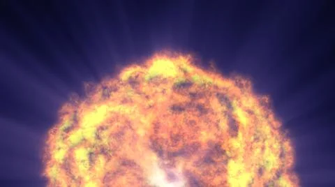 Fire flame ball explosion in space, illustration Illustrazione stock