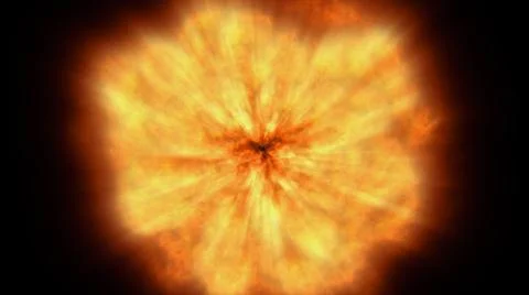 Fire flame ball explosion in space, illustration Illustrazione stock