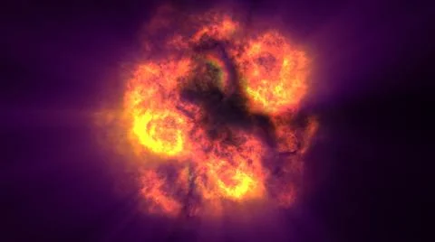 Fire flame ball explosion in space, illustration Stock Illustration