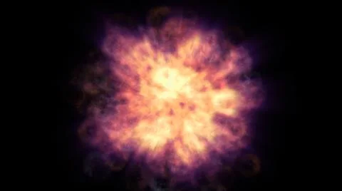 Fire flame ball explosion in space, illustration Illustrazione stock