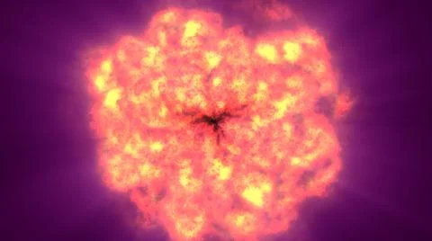Fire flame ball explosion in space, illustration Stock Illustration