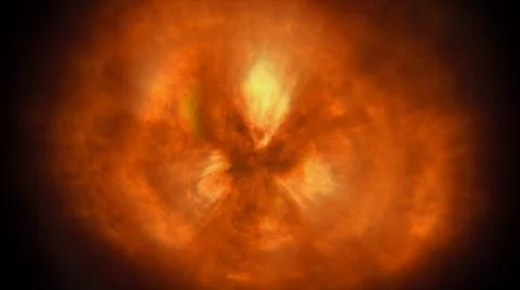 Fire flame ball explosion in space, illustration Stock Illustration