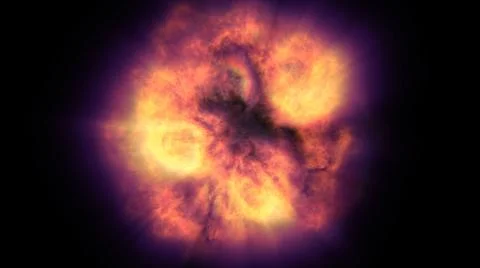 Fire flame ball explosion in space, illustration Stockillustratie