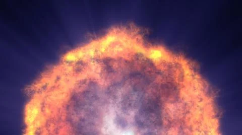 Fire flame ball explosion in space, illustration Stock Illustration