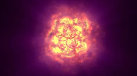 Fire flame ball explosion in space, illustration Illustrazione stock