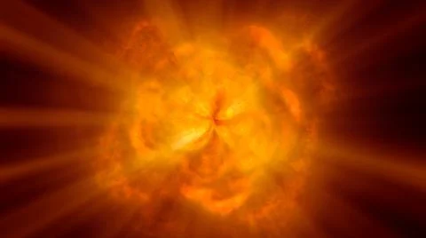 Fire flame ball explosion in space, illustration Stockillustratie