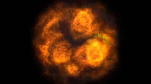 Fire flame ball explosion in space, illustration Stockillustratie