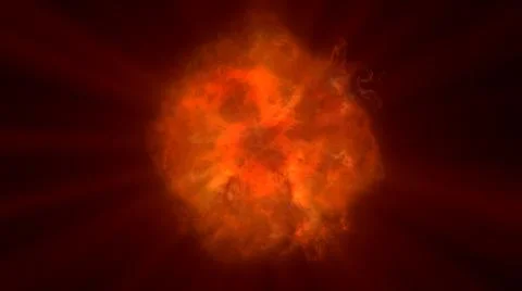 Fire flame ball explosion in space, illustration Stock Illustration