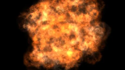 Fire flame ball explosion in space, illustration Illustrazione stock