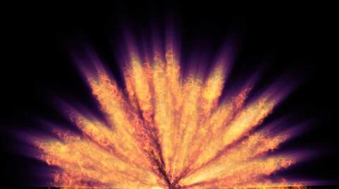 Fire flame ball explosion in space, illustration Stock Illustration