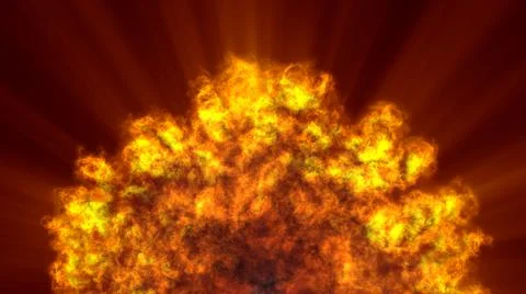 Fire flame ball explosion in space, illustration Stock Illustration