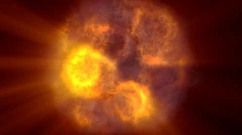 Fire flame ball explosion in space, illustration Stock Illustration