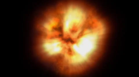 Fire flame ball explosion in space, illustration Stock Illustration