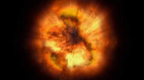 Fire flame ball explosion in space, illustration Illustrazione stock