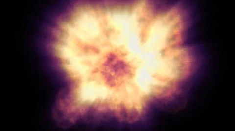 Fire flame ball explosion in space, illustration Illustrazione stock