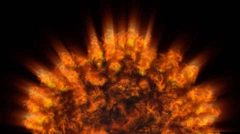 Fire flame ball explosion in space, illustration Stock Illustration
