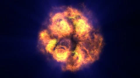 Fire flame ball explosion in space, illustration Stock Illustration