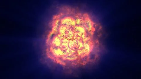 Fire flame ball explosion in space, illustration Stockillustratie