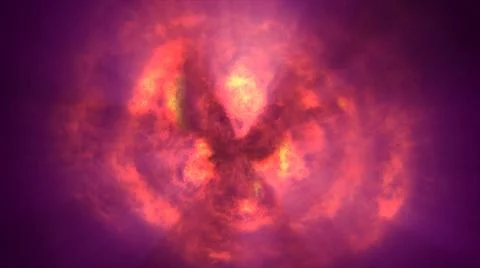 Fire flame ball explosion in space, illustration Illustrazione stock